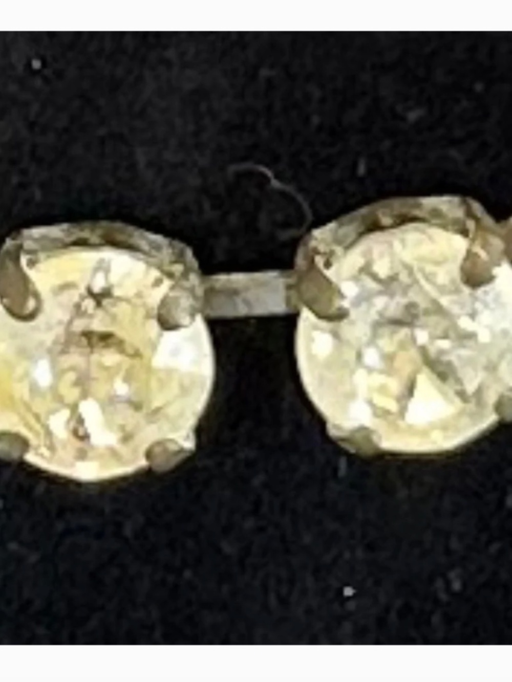 TOVA Vintage Inspired Crystal Necklace w/ Yellow Patina Wash in Brass - Picture 6 of 11